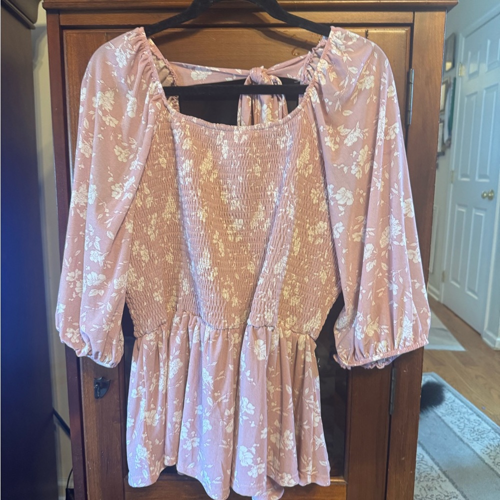 NWT Siren Lily 2X Floral Pink Women's Top
